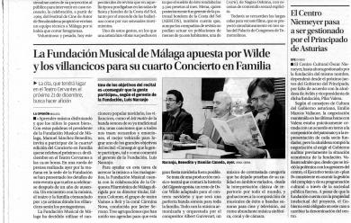 LA FUNDACIÓN MUSICAL DE MÁLAGA APUESTA POR WILDE Y LOS VILLANCICOS PARA SU CUARTO CONCIERTO EN FAMILIA